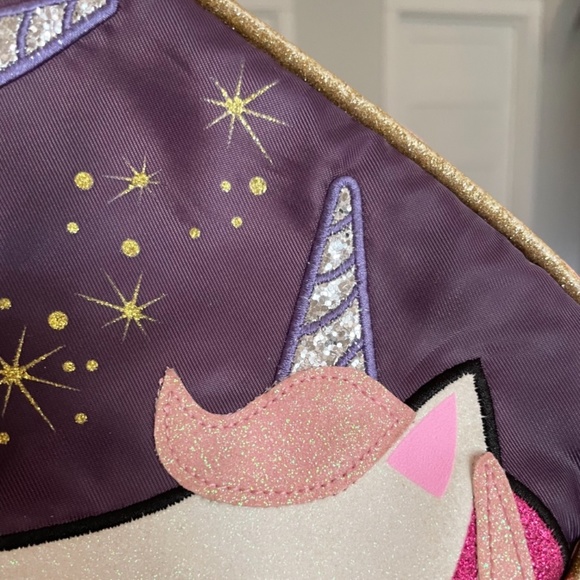 Unicorn 🦄 magical sparkle insulated lunch bag lunchbox deep purple pink gold - Picture 8 of 8